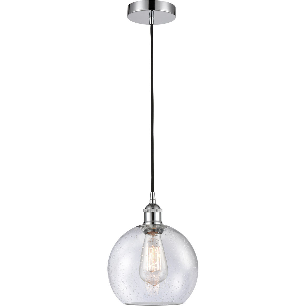 Innovations Lighting 616 1P PC G124 8 LED Edison Athens LED 8 inch Polished Chrome Mini Pendant Ceiling Light