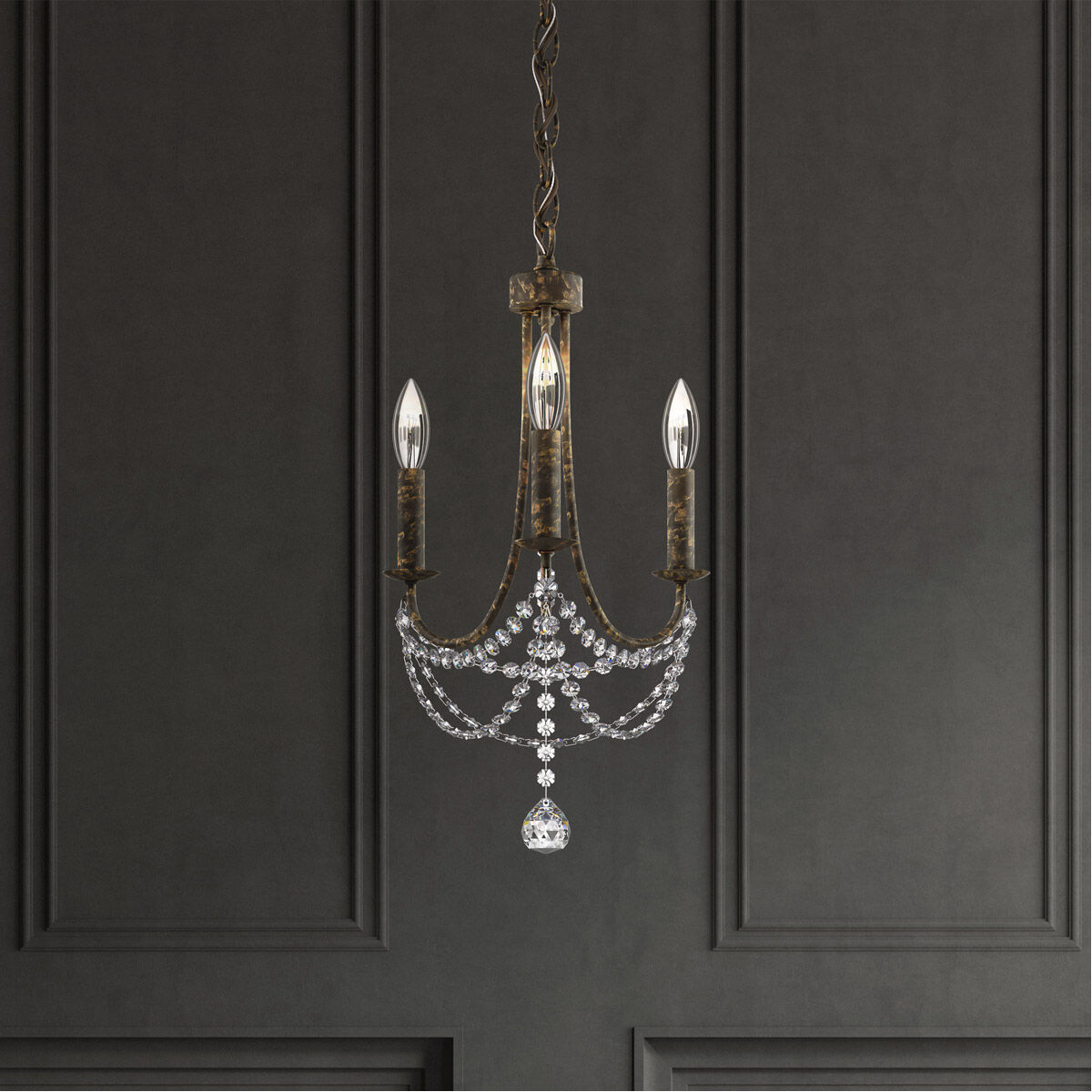 Verdana 3 Light 12 inch Heirloom Bronze Chandelier Ceiling Light