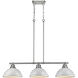 Duncan 3 Light 40 inch Pewter Linear Pendant Ceiling Light in White
