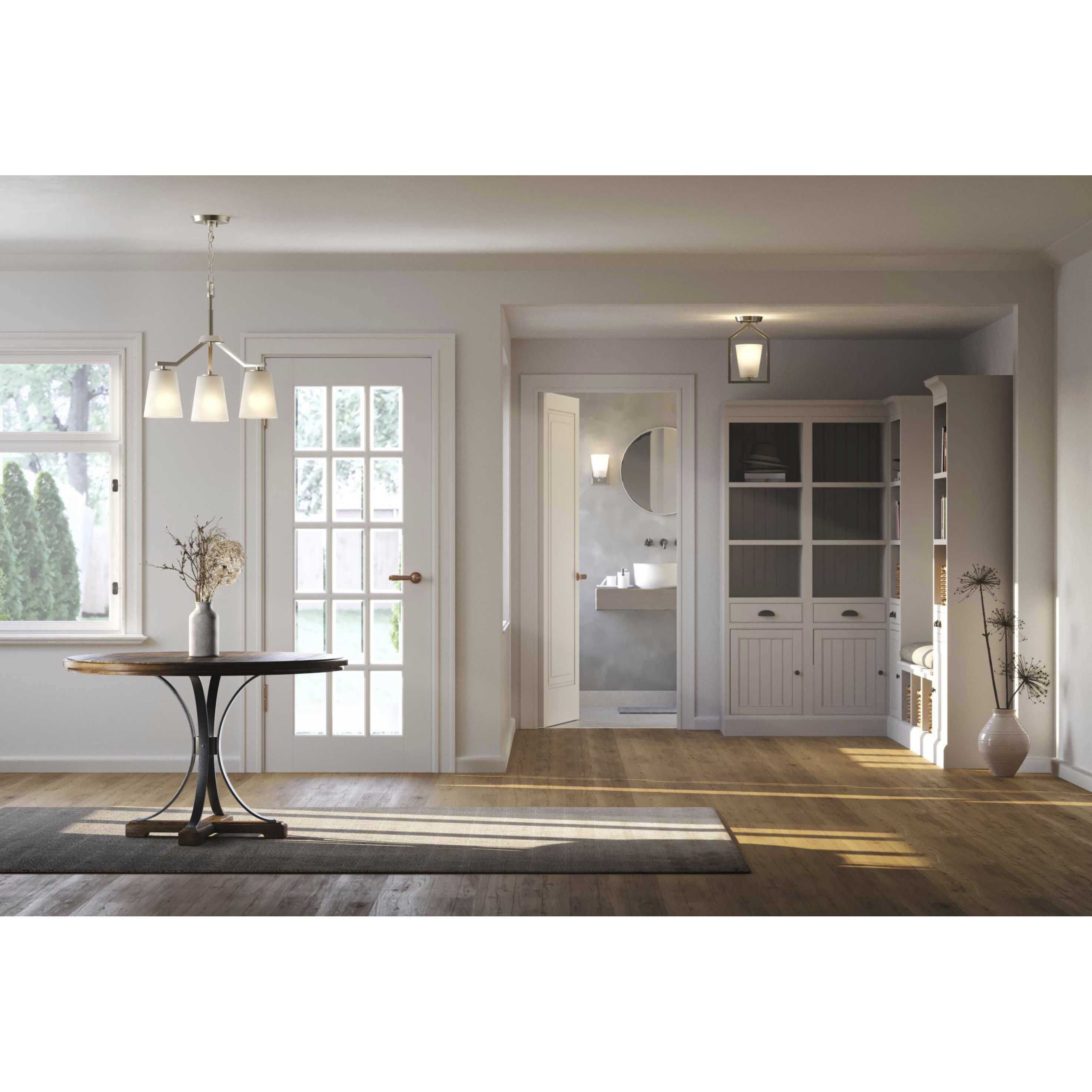 Vertex 3 Light 18 inch Brushed Nickel Convertible Chandelier Ceiling Light