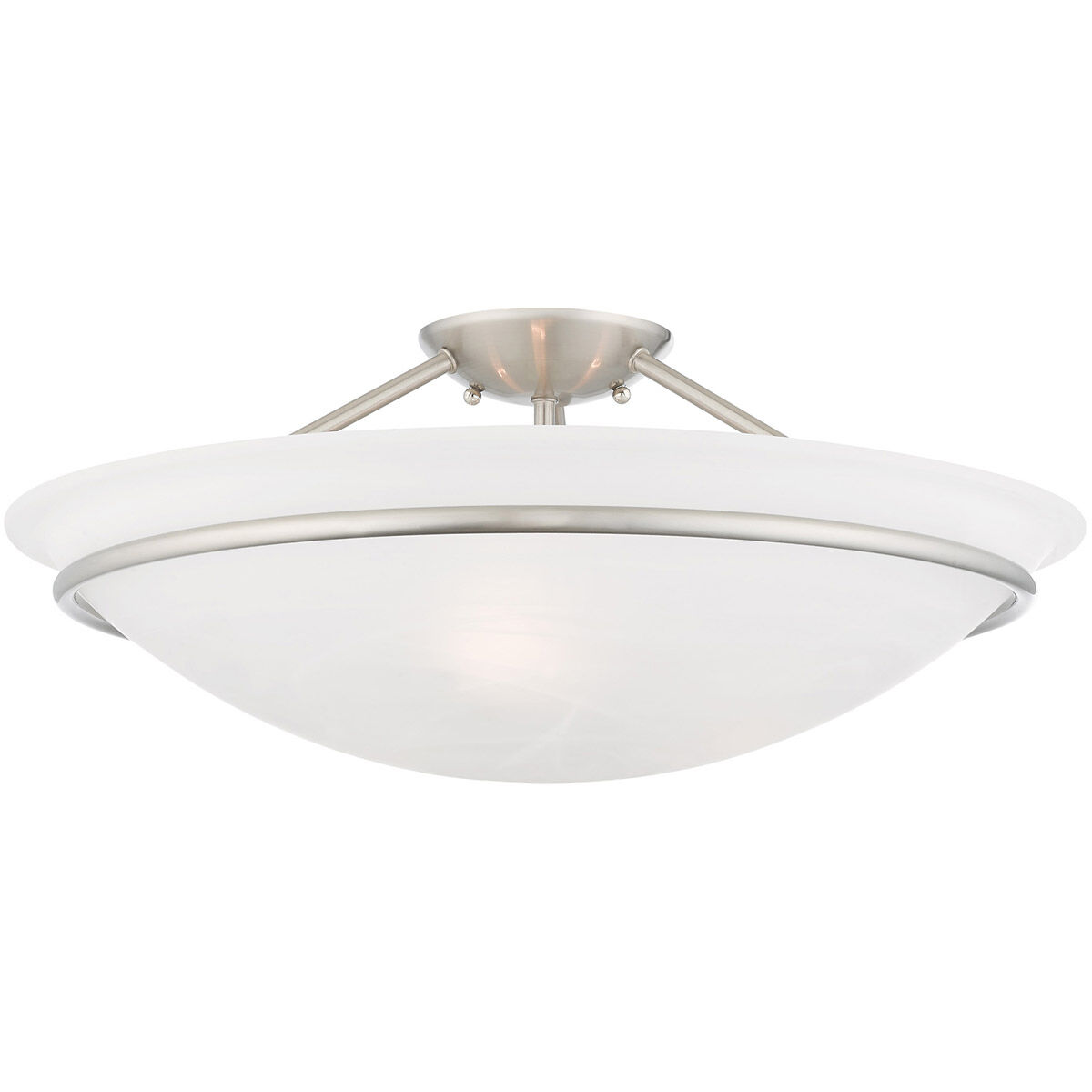 Newburgh 3 Light 20 inch Brushed Nickel Semi-Flush Mount Ceiling Light