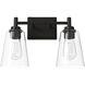 Westin 2 Light 15 inch Matte Black Bath Bar Wall Light 