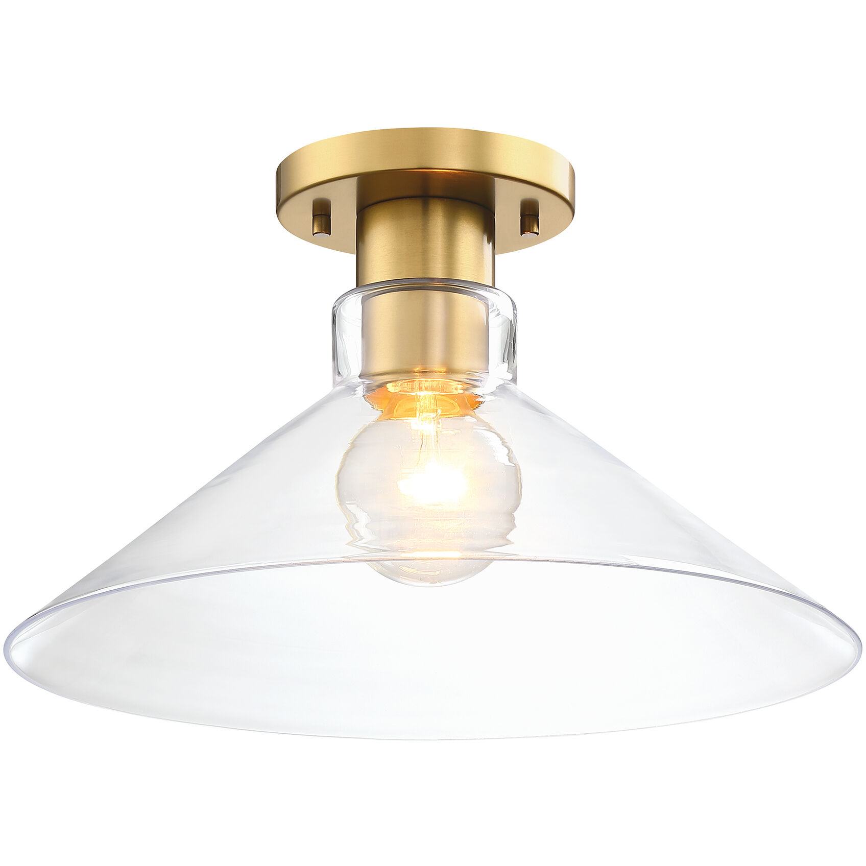 Leena 1 Light 14 inch Brushed Gold Semi Flush Mount Ceiling Light