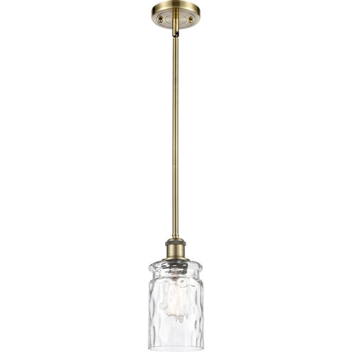 Ballston Candor LED 5 inch Antique Brass Pendant Ceiling Light in Clear Glass, Ballston