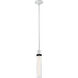 Zigrina 1 Light 5.13 inch Matte White with Satin Brushed Black Pendant Ceiling Light