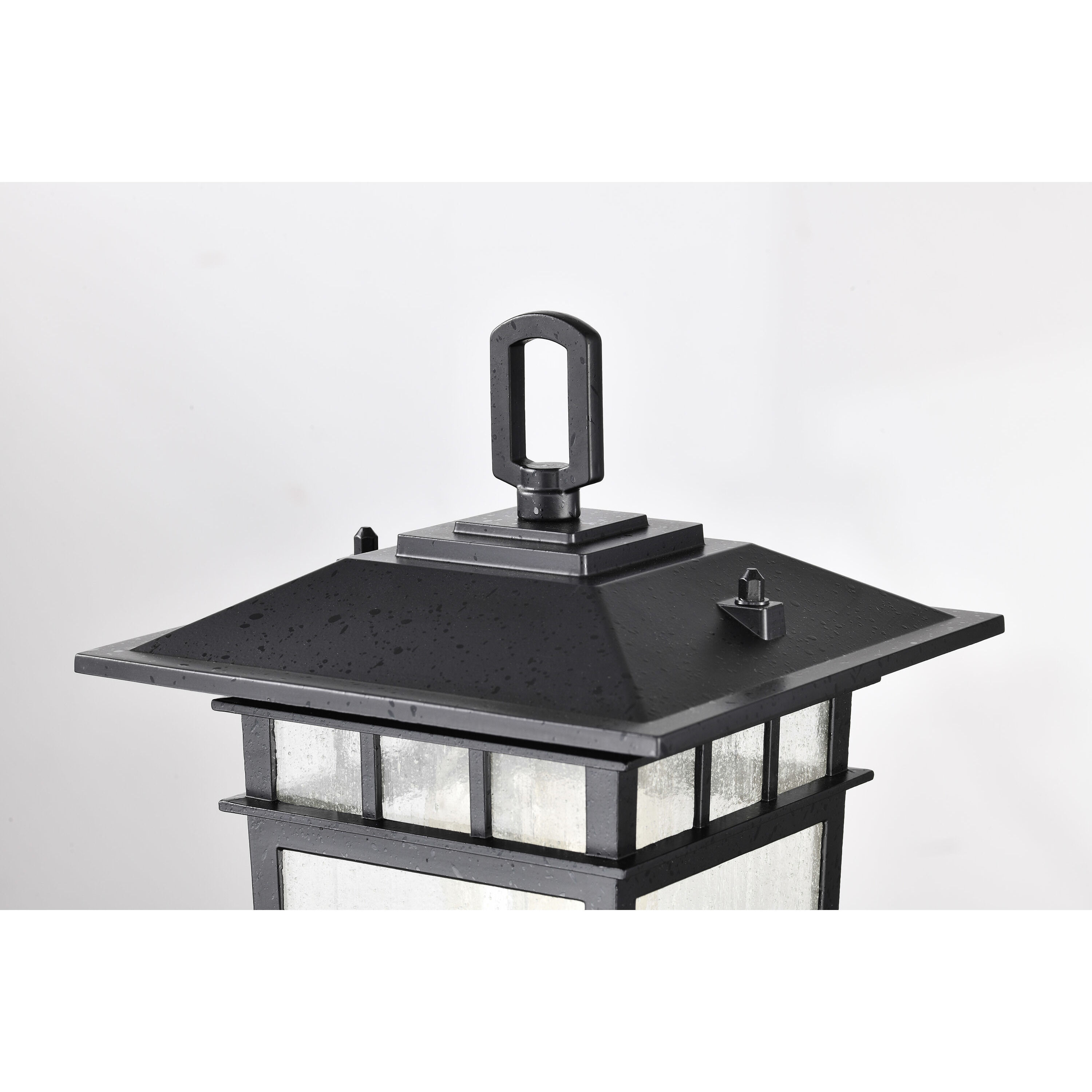 Cove Neck 14 inch Textured Black Post Lantern, Small