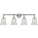 Hanover 4 Light 33.25 inch Polished Nickel Bath Vanity Light Wall Light in Fishnet