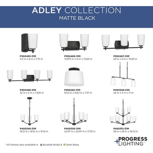 Adley 4 Light 32 inch Matte Black Bath Vanity Light Wall Light