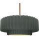Radiance LED 16.25 inch Pewter Green and Polished Brass Pendant Ceiling Light