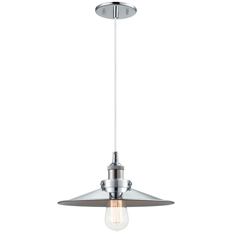Bulstrode's Workshop 1 Light 12 inch Chrome Pendant Ceiling Light in Chrome and Chrome