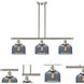Ballston Large Bell 3 Light 36 inch Brushed Satin Nickel Island Light Ceiling Light in Light Smoke Glass, Ballston