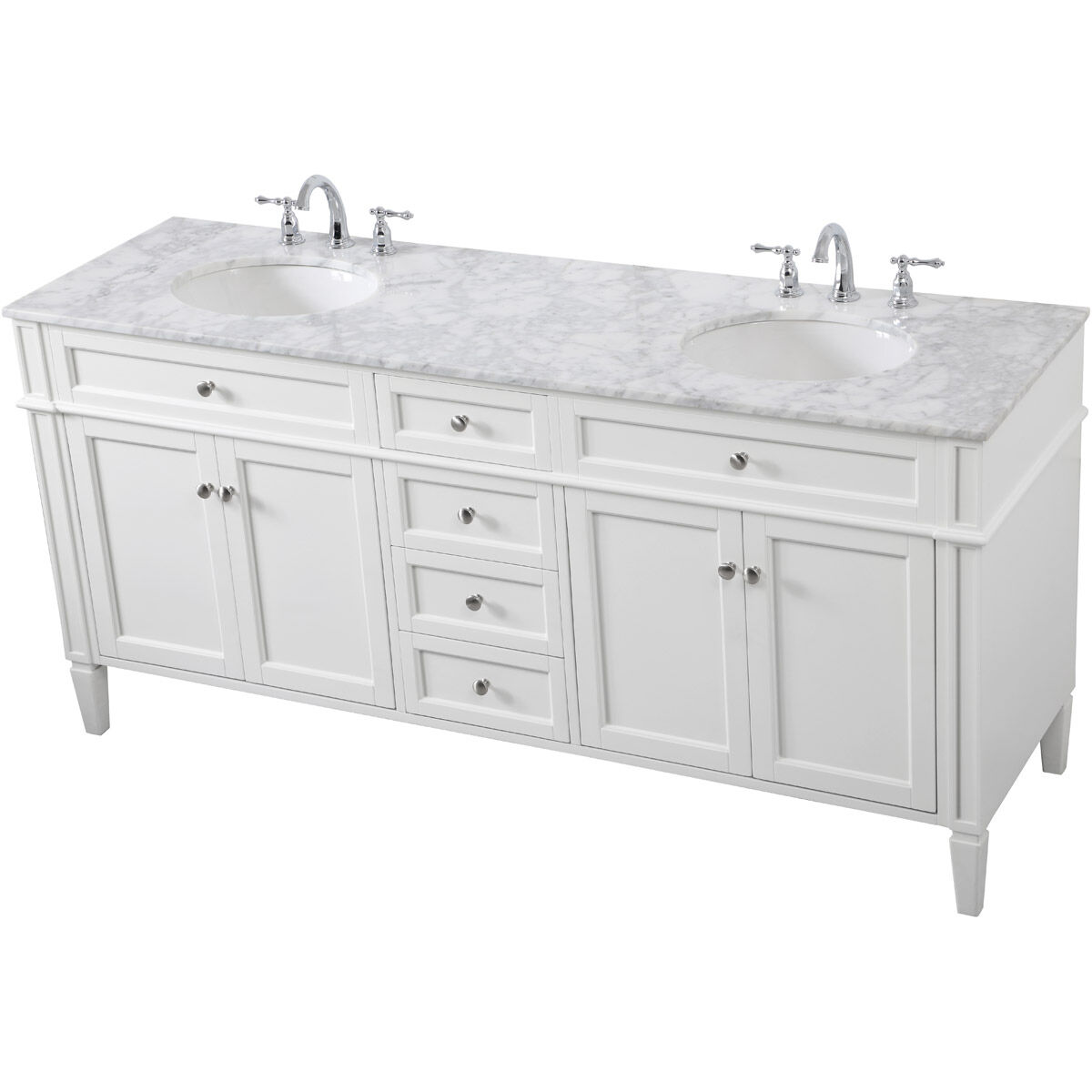 Park Avenue 72 X 22 X 35 inch White Vanity Sink Set