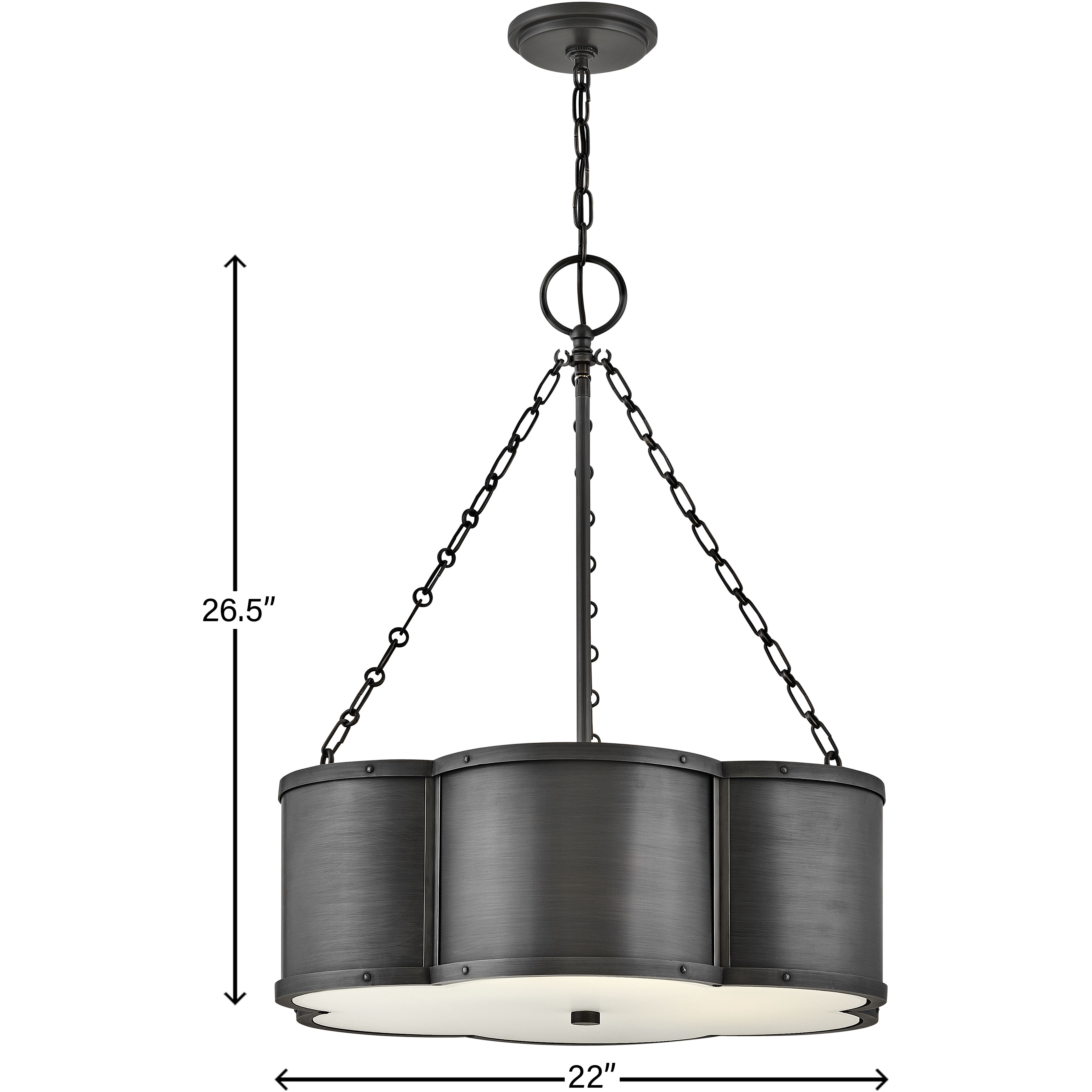 Chance 3 Light 22 inch Blackened Brass Indoor Chandelier Ceiling Light