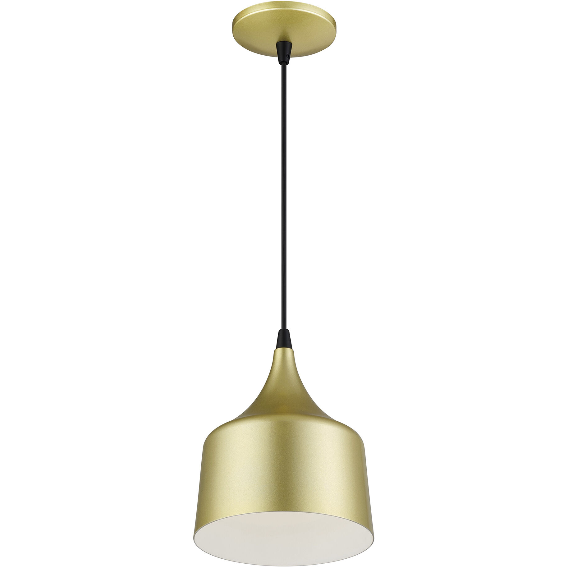 Bolita 8 inch Soft Gold with Black Accents Pendant Ceiling Light