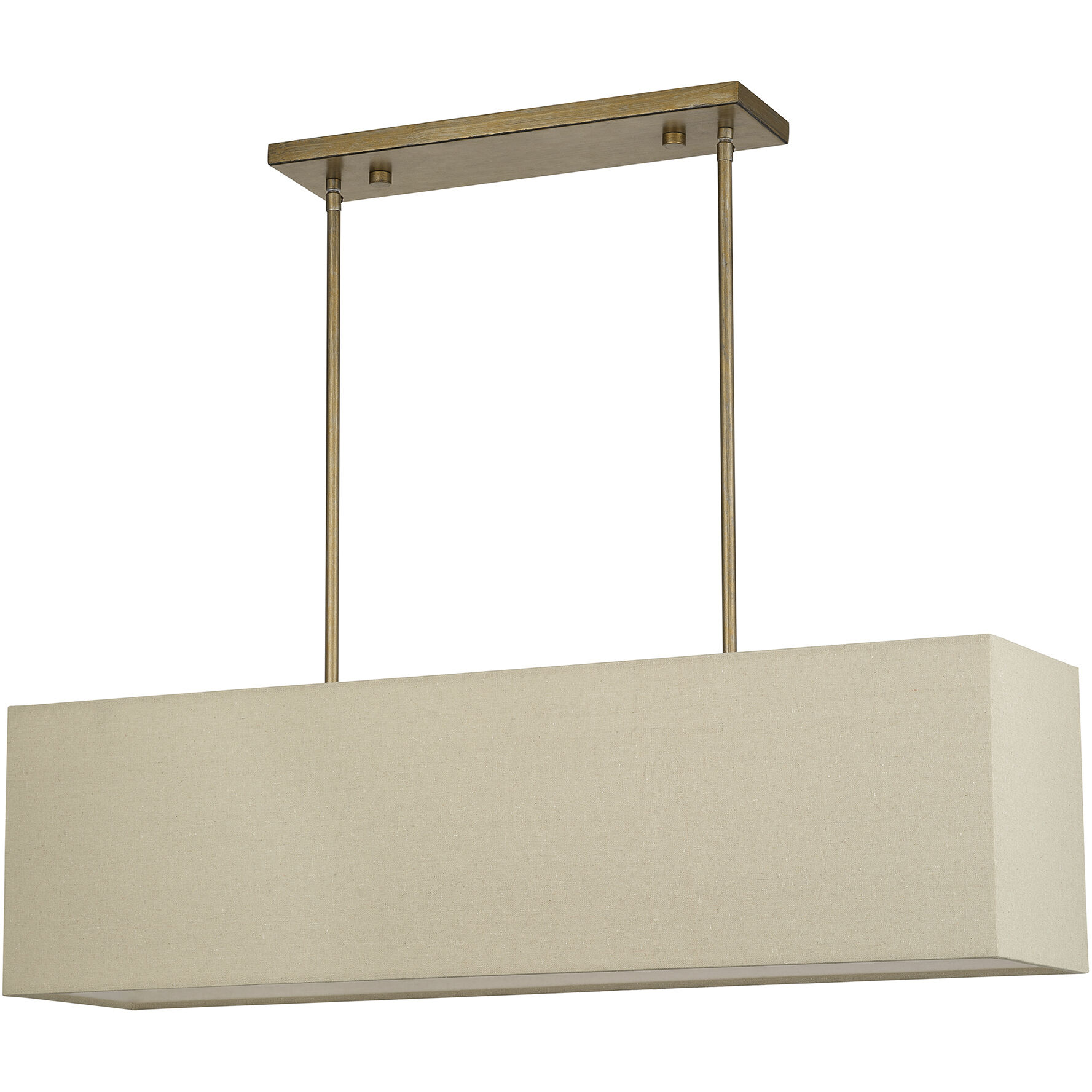 Summit 4 Light 36 inch Antique Gold Leaf Linear Chandelier Ceiling Light, Large