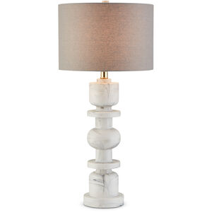 Sasha 27.75 inch 150 watt White/Gray Table Lamp Portable Light
