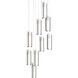 Exos Glass 9 Light 20.5 inch Black Pendant Ceiling Light in Opal, Round
