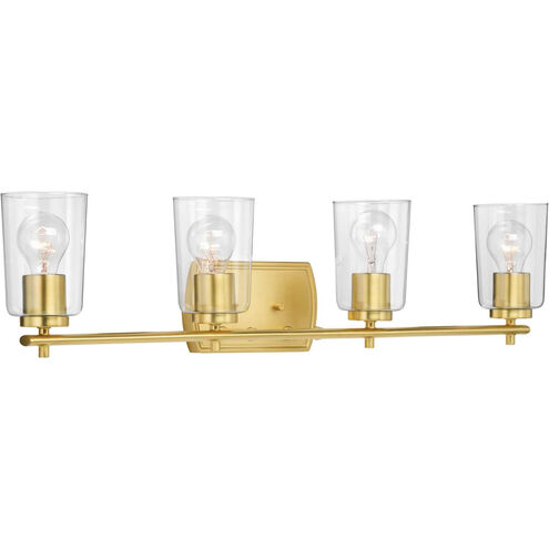 Art 4 Light 32 inch Satin Brass Bath Vanity Wall Light