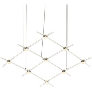 Constellation LED 67 inch Satin Nickel Pendant Ceiling Light in White Optical