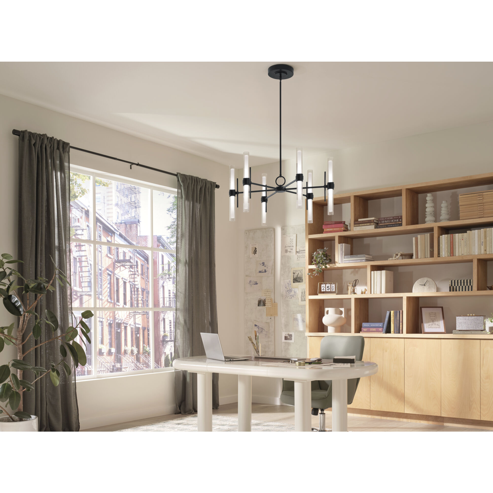 Riven LED Black Chandelier Ceiling Light