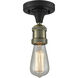 Franklin Restoration Bare Bulb LED 4.5 inch Black Antique Brass Semi-Flush Mount Ceiling Light