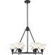 Yep Orwell 29 inch 60.00 watt Matte Black Chandelier Ceiling Light in Opal Glass