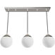 Hepburn 3 Light 7.25 inch Brushed Nickel Linear Cluster Pendant Ceiling Light, Medium