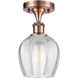 Ballston Norfolk 1 Light 6 inch Antique Copper Semi-Flush Mount Ceiling Light in Clear Glass