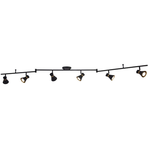 Alto 6 Light 120 Matte Black and Satin Brass Directional Light Ceiling Light