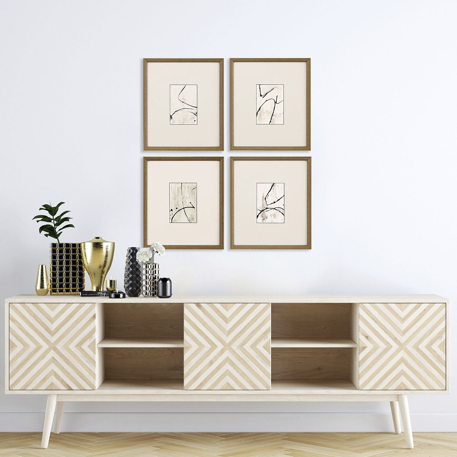 Jete Black and Neutral Framed Art, The Studio