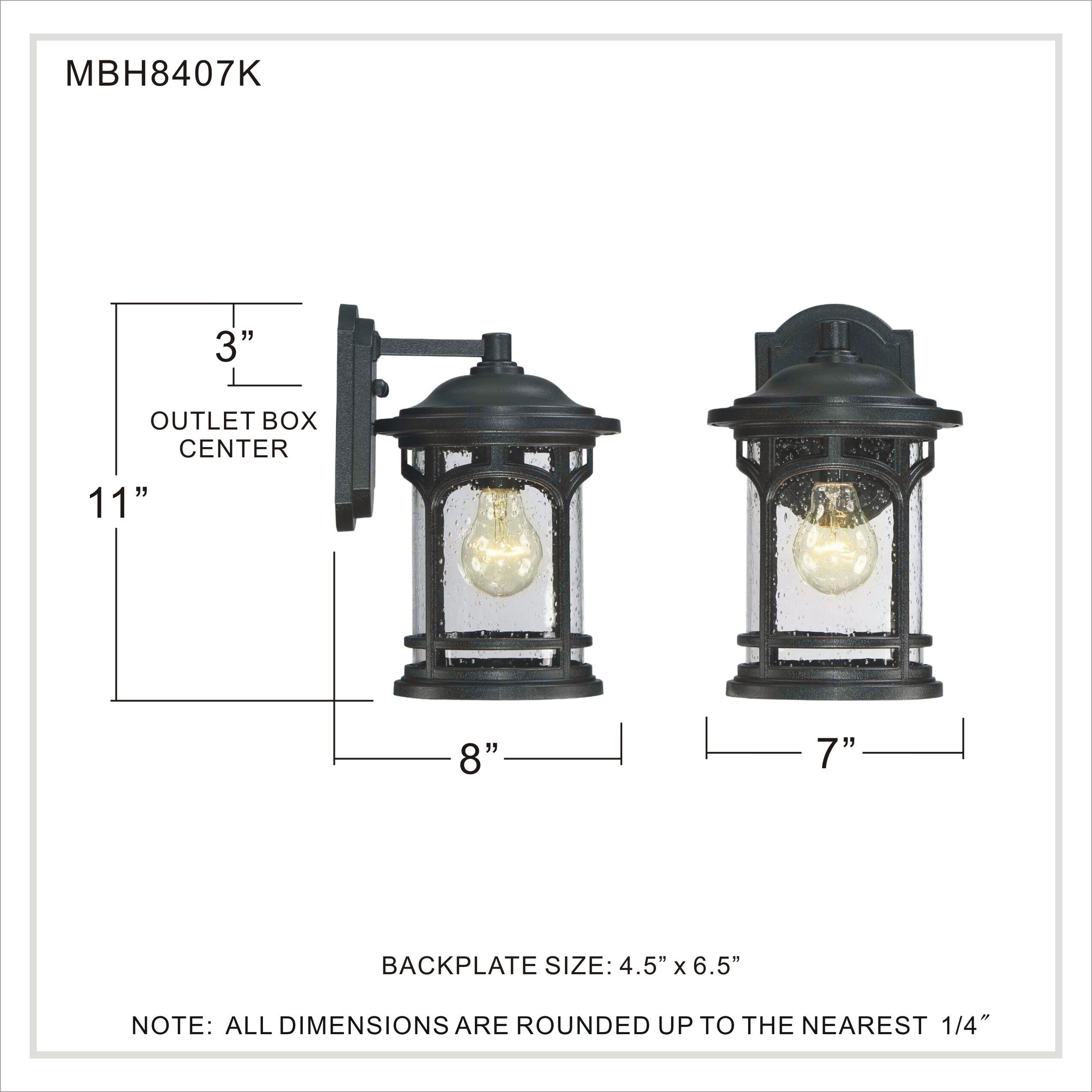 Marblehead 1 Light 11 inch Mystic Black Outdoor Wall Lantern