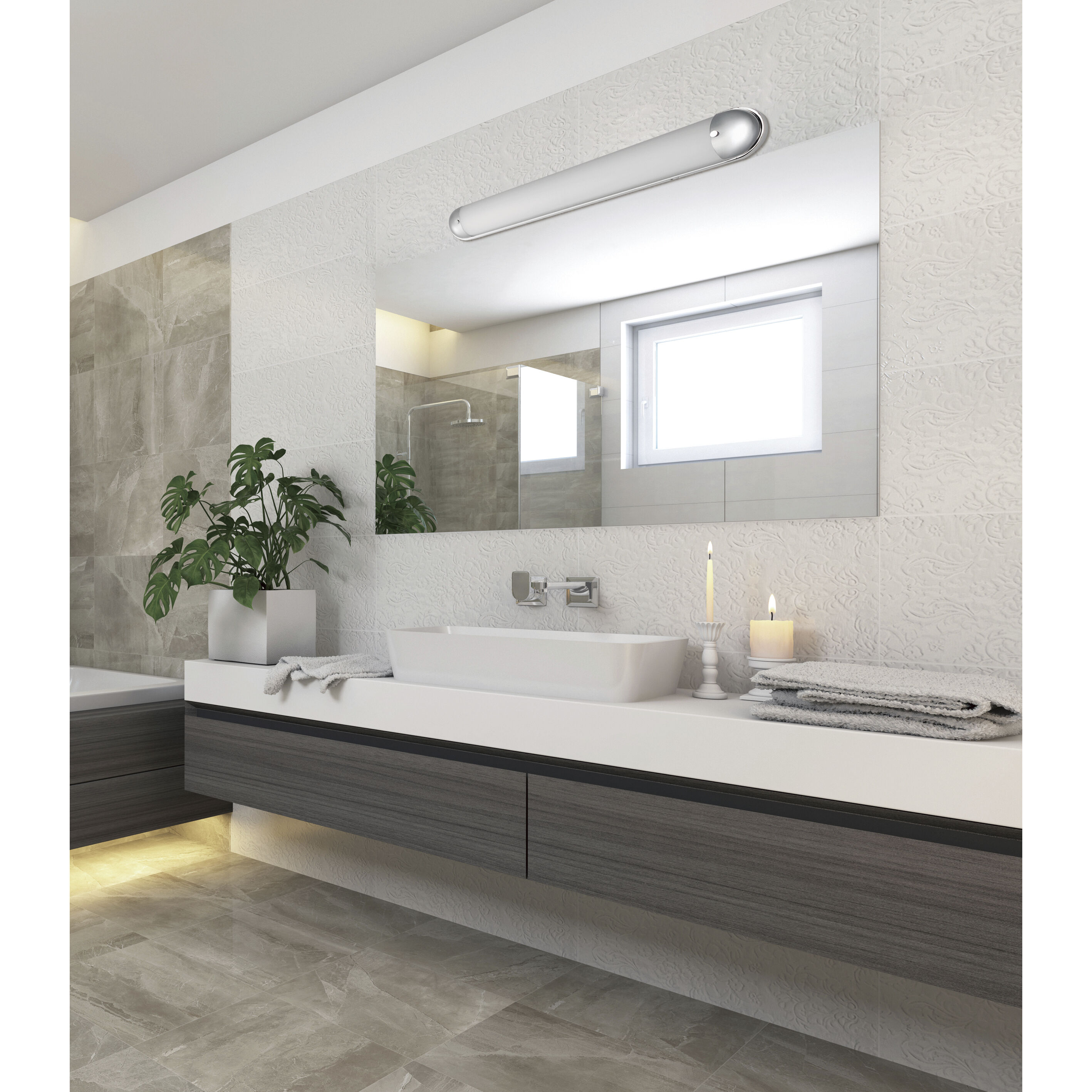 Capsule LED 36 inch Polished Chrome Bath Vanity Light Wall Light, Utility Items