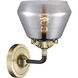 Nouveau Fulton 1 Light 7 inch Black Antique Brass Sconce Wall Light in Plated Smoke Glass, Nouveau