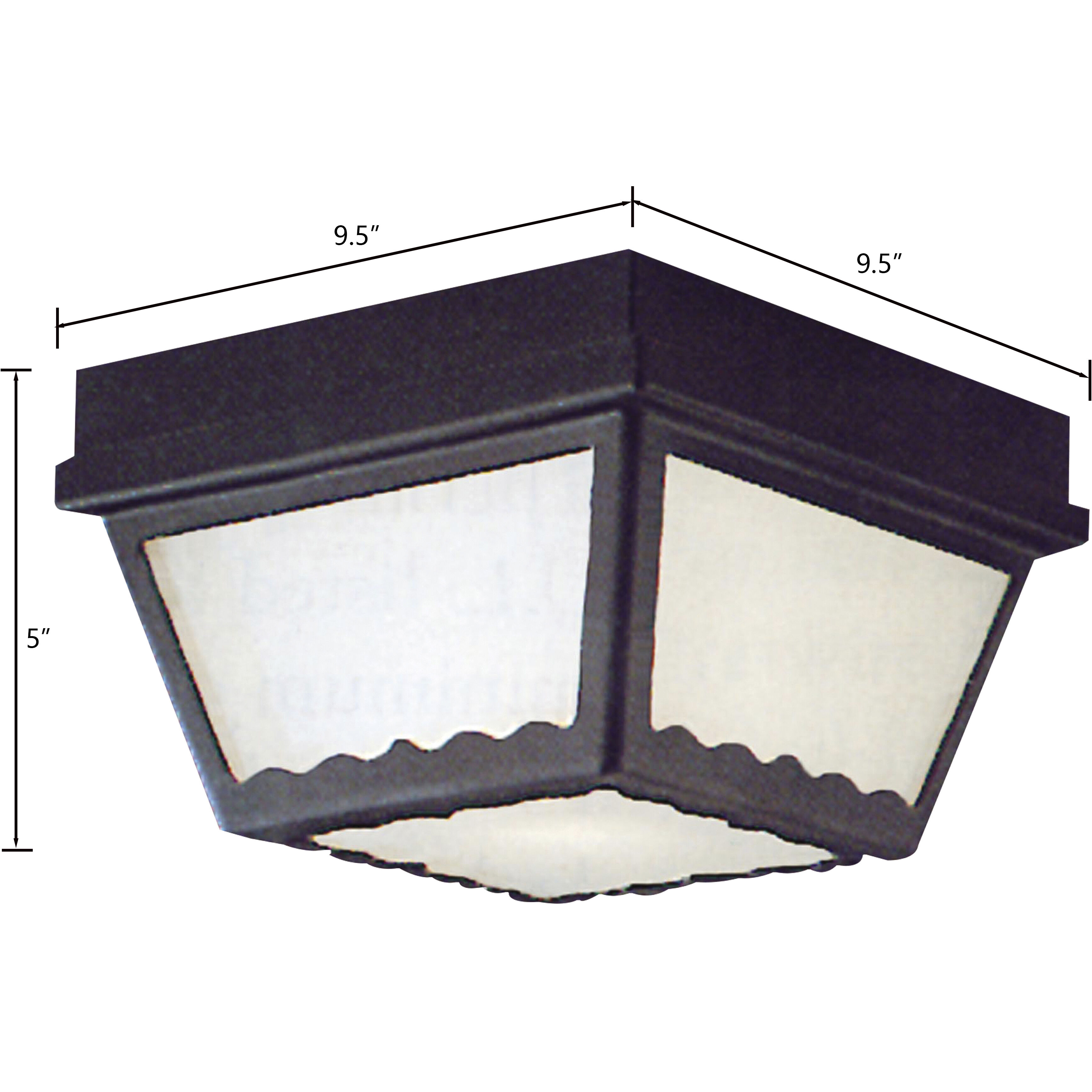 Wavy 2 Light 9.5 inch Black Outdoor Flush Mount