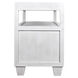 Noir 40 X 30 inch White Wash Side Table, 2 Drawer