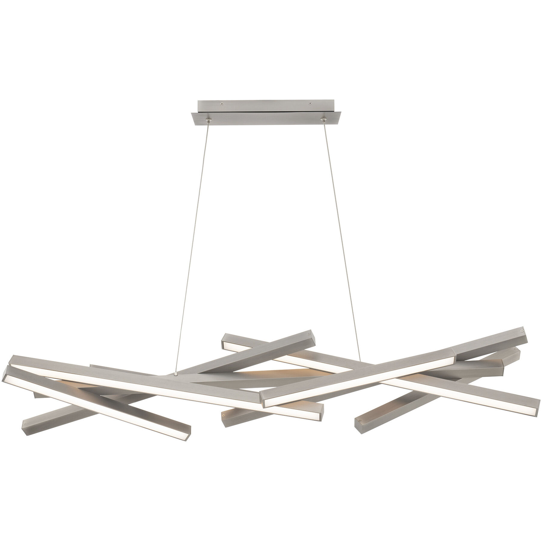 Parallax Linear Pendant Ceiling Light in Brushed Nickel, dweLED
