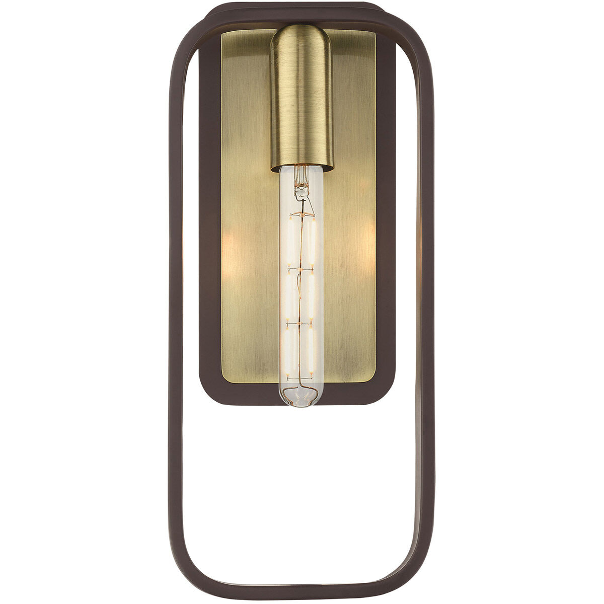 Bergamo 1 Light 7 inch Bronze with Antique Brass Accents ADA ADA Single Sconce Wall Light