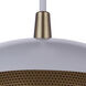 Sculptural Statement LED 19 inch Matte White/Matte Gold Pendant Ceiling Light in Matte White and Matte Gold