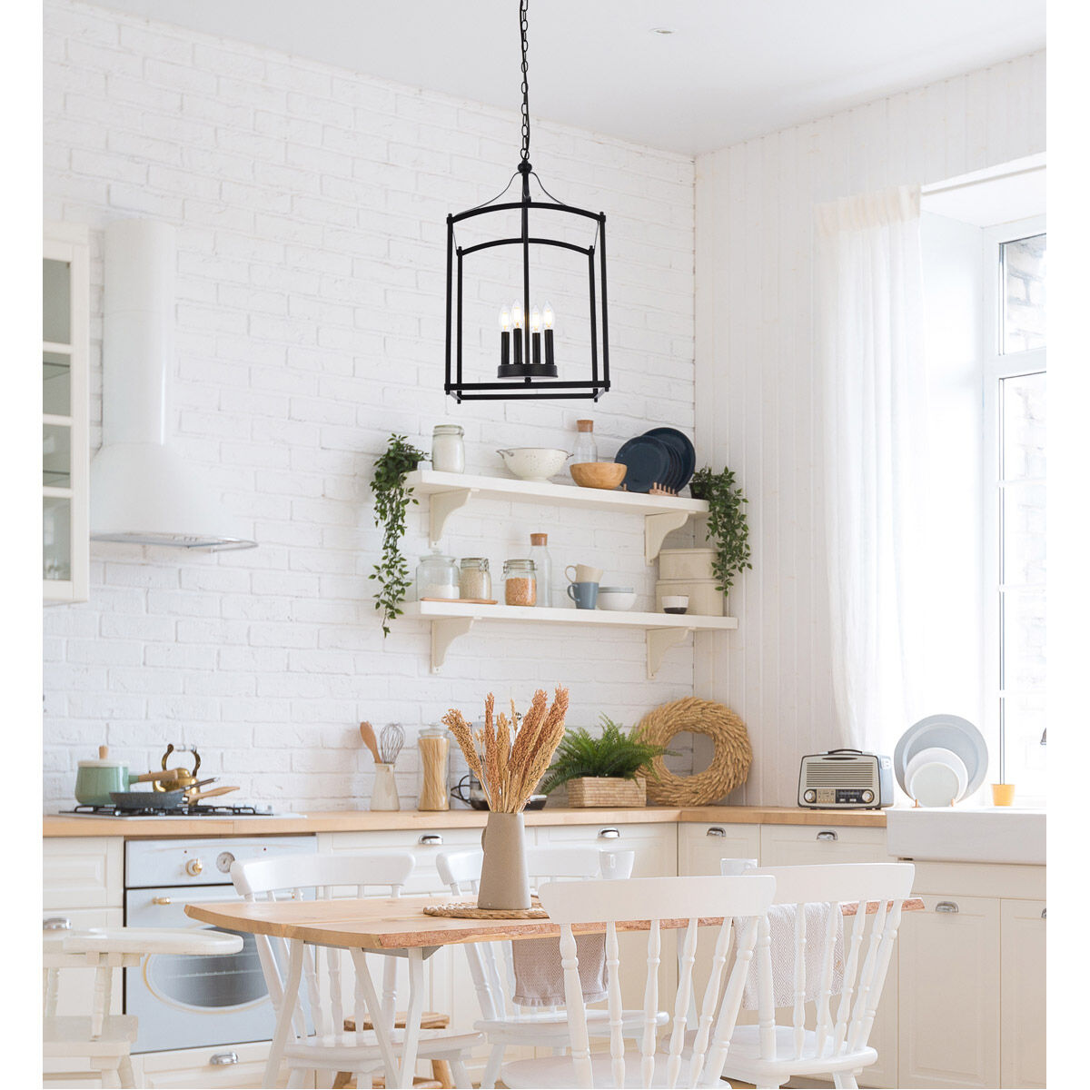 Janet 4 Light 15 inch Black Pendant Ceiling Light