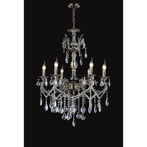 Brass 6 Light 26 inch Antique Brass Up Chandelier Ceiling Light