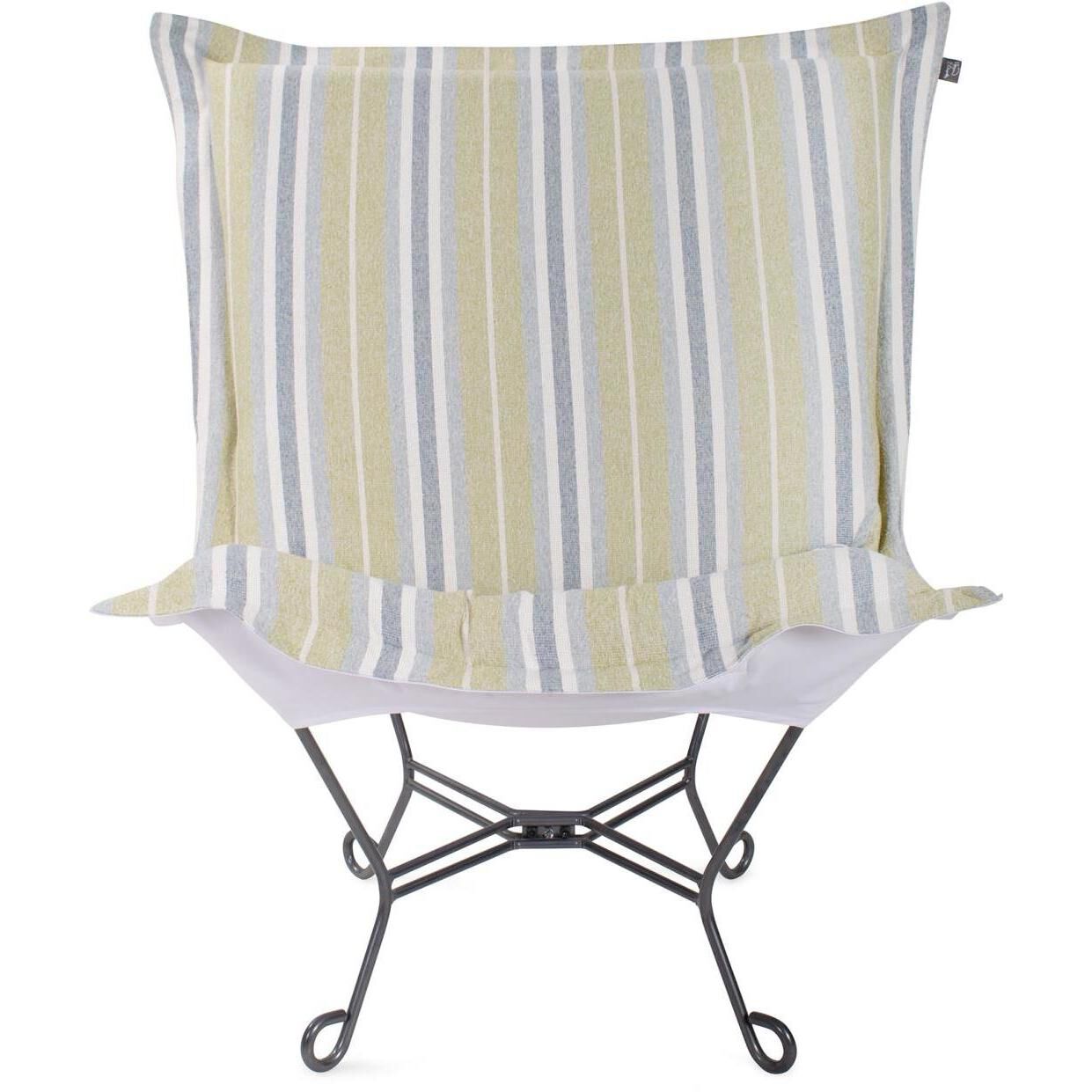 Dune Moss Outdoor Puff Scroll Chair