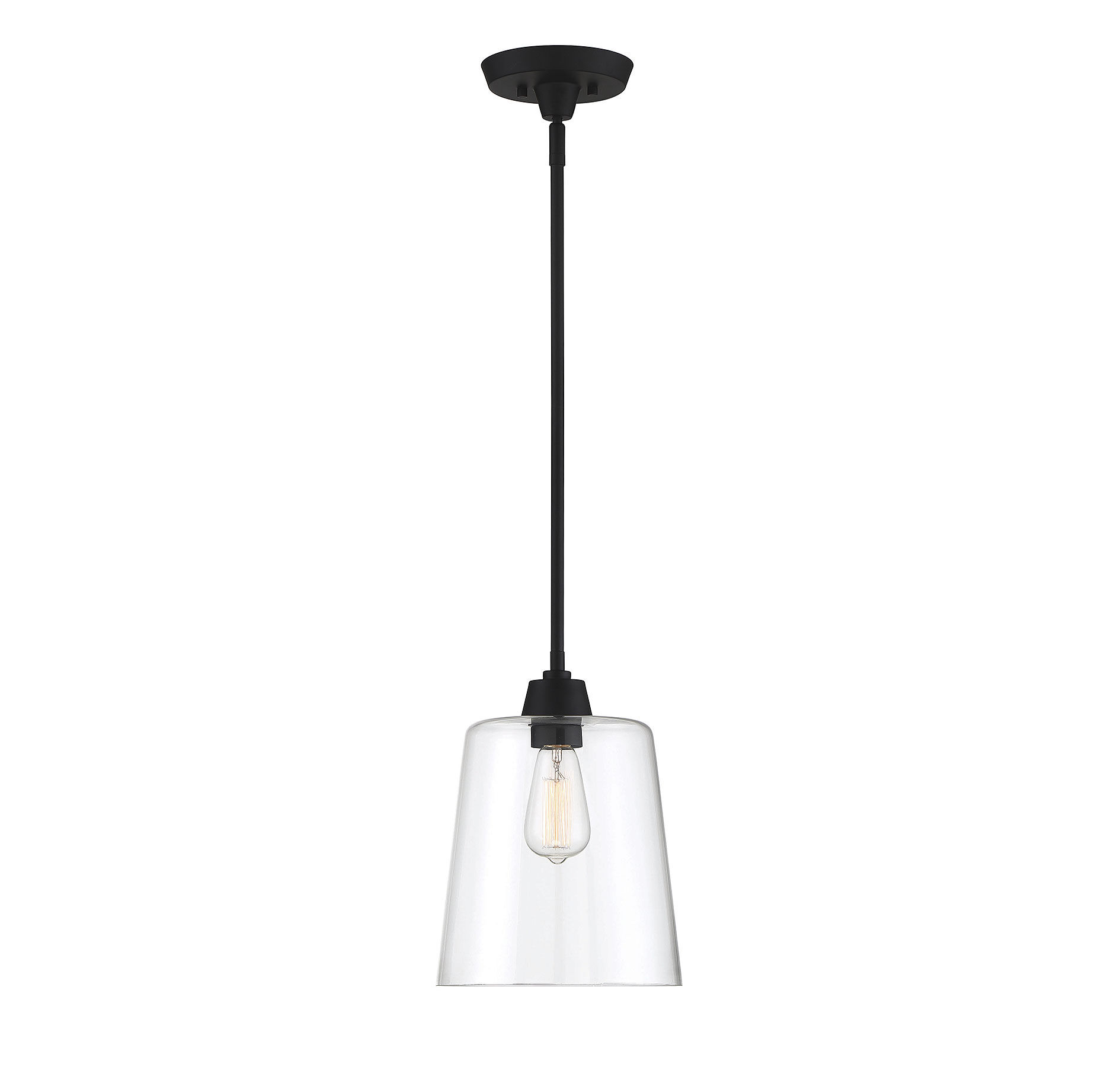 Industrial 1 Light 9.5 inch Matte Black Pendant Ceiling Light