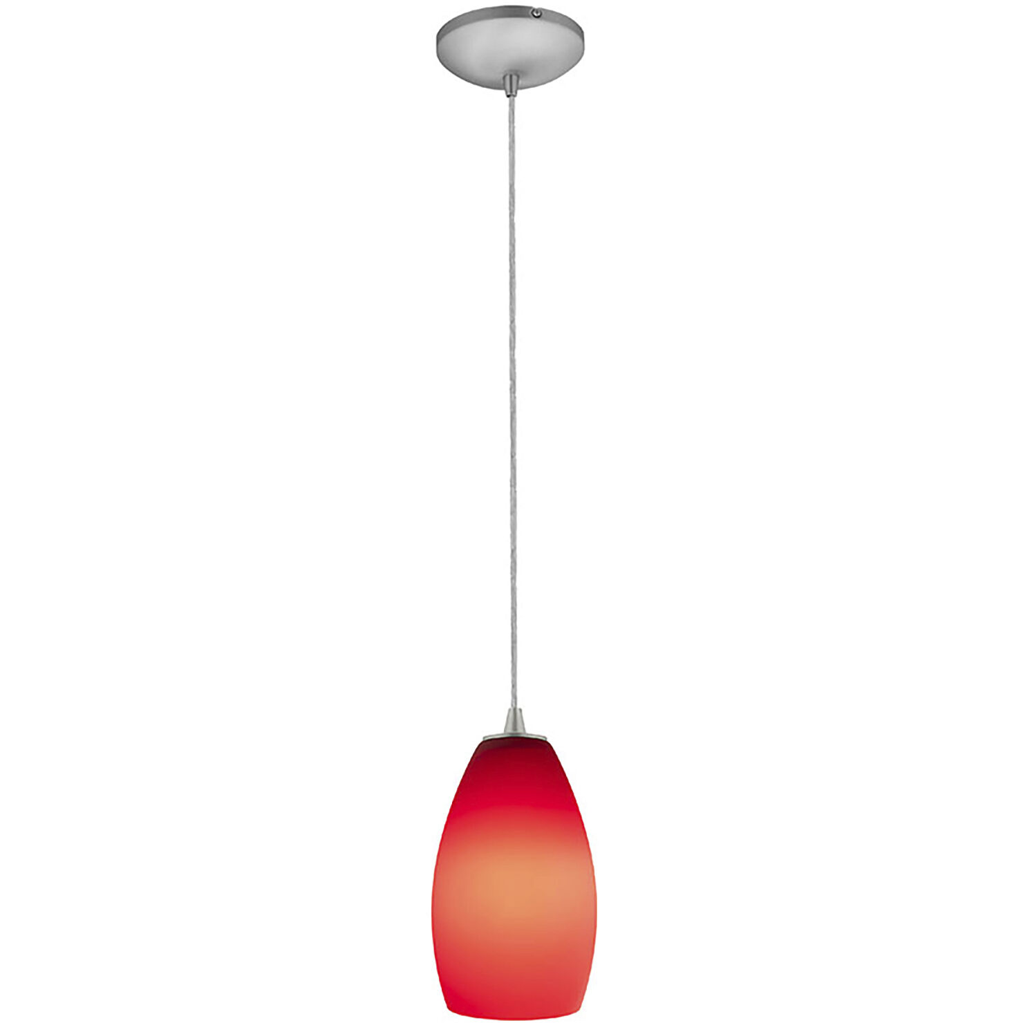 Champagne LED 5 inch Brushed Steel Pendant Ceiling Light in Red