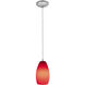 Champagne LED 5 inch Brushed Steel Pendant Ceiling Light in Red