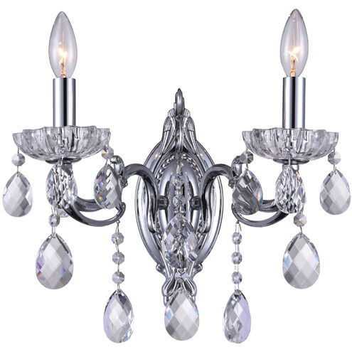 Flawless 2 Light 15 inch Chrome Wall Light