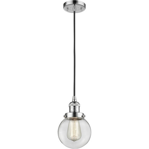 Franklin Restoration Beacon LED 6 inch Polished Chrome Mini Pendant Ceiling Light in Clear, Franklin Restoration