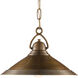 Weybright 1 Light 13.75 inch Vintage Brass Pendant Ceiling Light