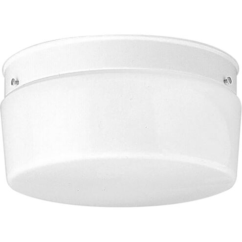 White Glass 2 Light 10.75 inch White Flush Mount Ceiling Light