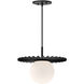 Alora Mood Plume 1 Light 11.88 inch Matte Black and Opal Matte Glass Pendant Ceiling Light