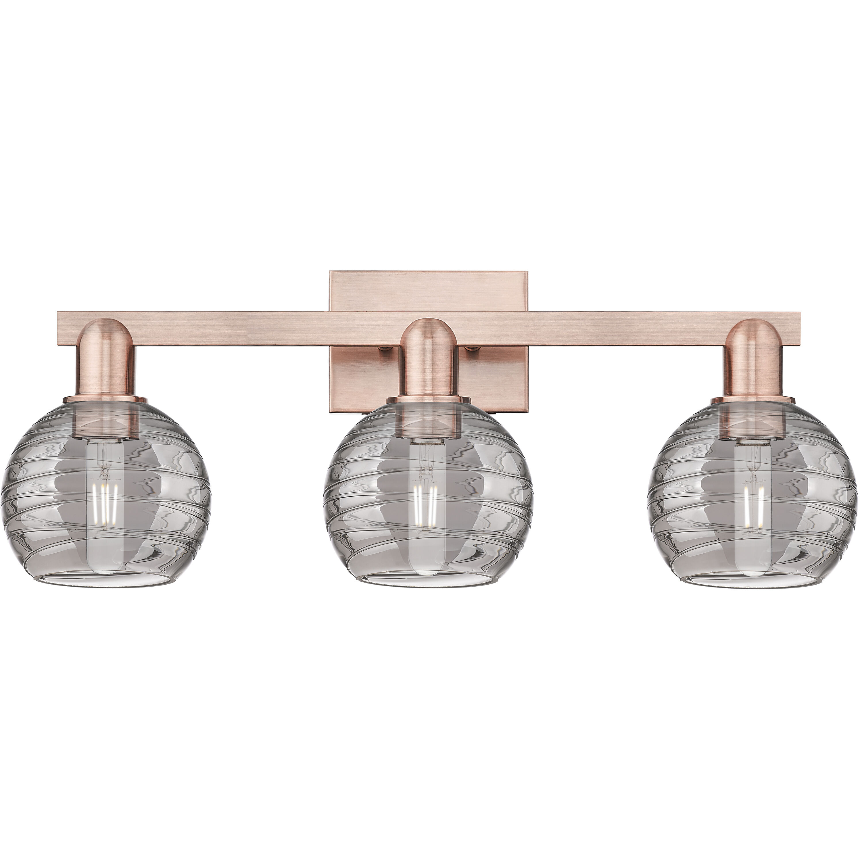 Athens Deco Swirl 3 Light 26 inch Antique Copper Bath Vanity Light Wall Light